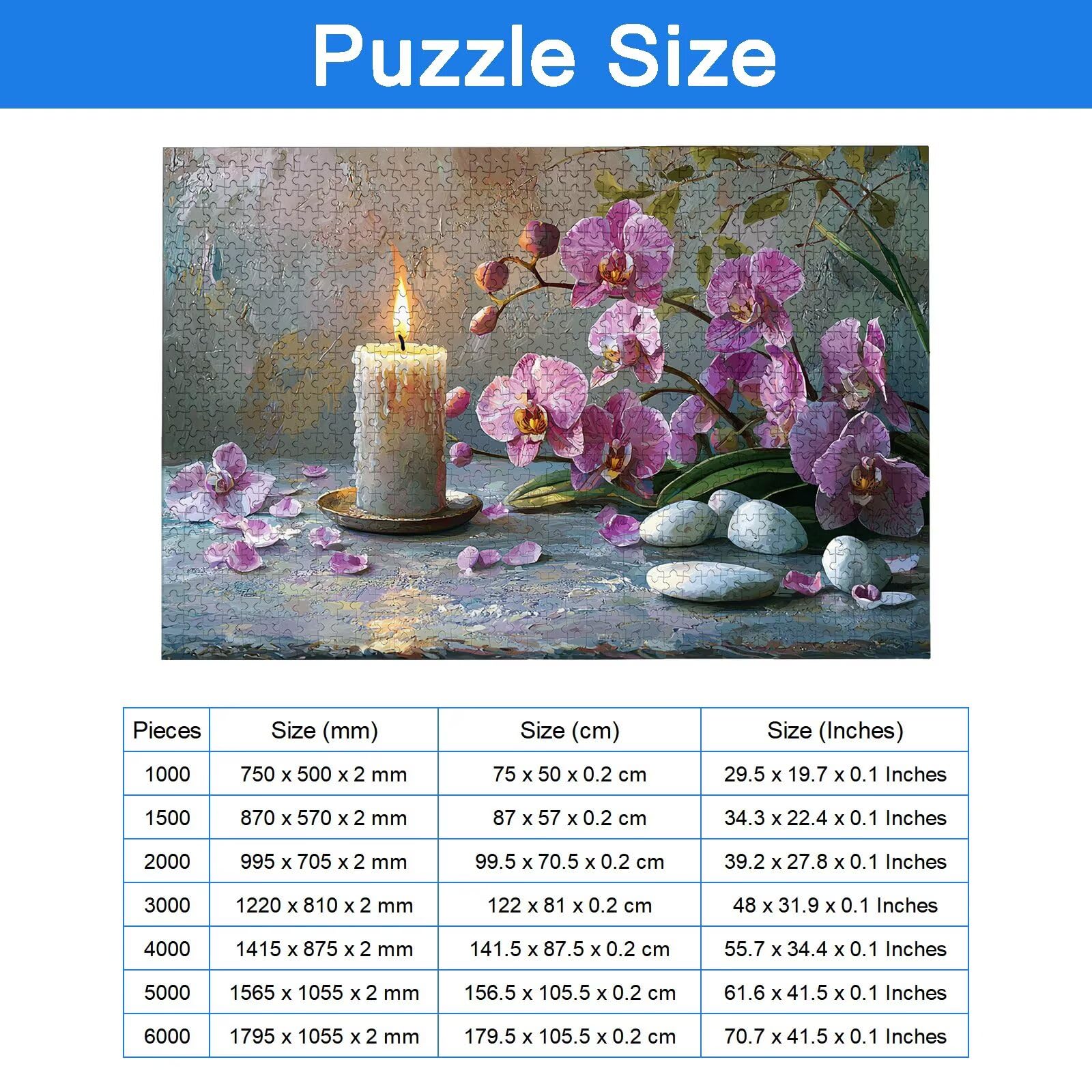 Puzzle 2000 Teile, Orchidee Puzzle 2000 Teile Erwachsene, Klassische Puzzles Zen, Holzpuzzle Erwachsene, Puzzlespiele für Die Ganze Familie, Geschenke für Frauen, Geschenke für Männer, Wanddeko, -8947