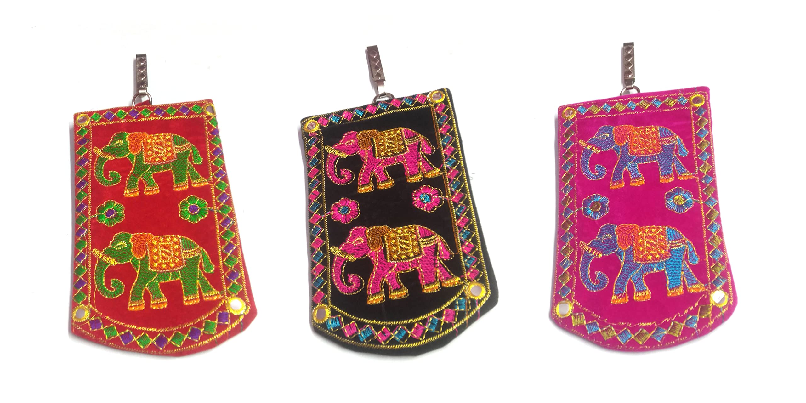 SUMERA WARQ Embroidered Mobile Pouch for Women Multicolor Designer Ethnic Rajasthani Handmade Phone Cover/Case with Sling and Waist Clip by SAS It Up (Black Red PIick) (B0BN5KHP17) Amazon Price History, Amazon Price Tracker