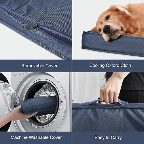 Miniatura 3 de Cama para perro impermeable para exteriores, cama ortopédica para perros medianos de 30 x 20 pulgadas, cama para mascotas de espuma con funda de