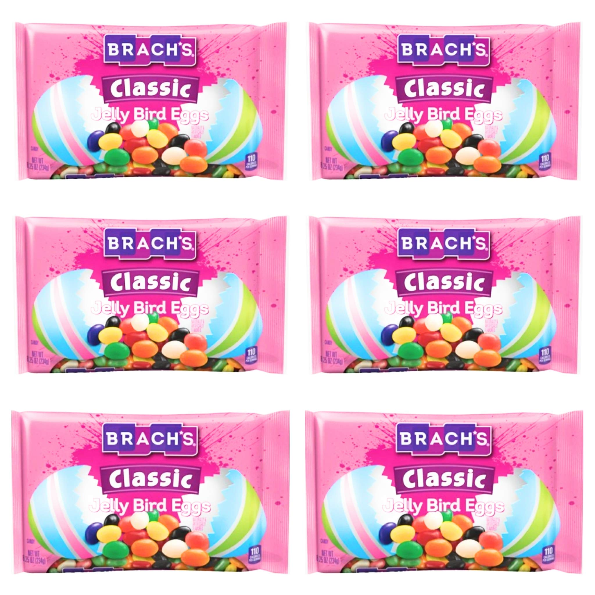 Brachs Classic Jelly Bird Eggs Easter Candy - Pack of 6 Bags - 8.25 oz Per Bag - 49.5 oz Total of Bulk Brachs Classic Jelly Beans Candy