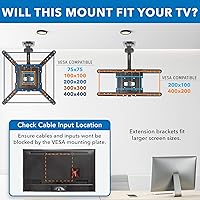Vista 2 de Mount-It! Soporte plegable para TV de techo para televisores de 23 a 55 pulgadas, soporte abatible que ahorra espacio para techos planos e