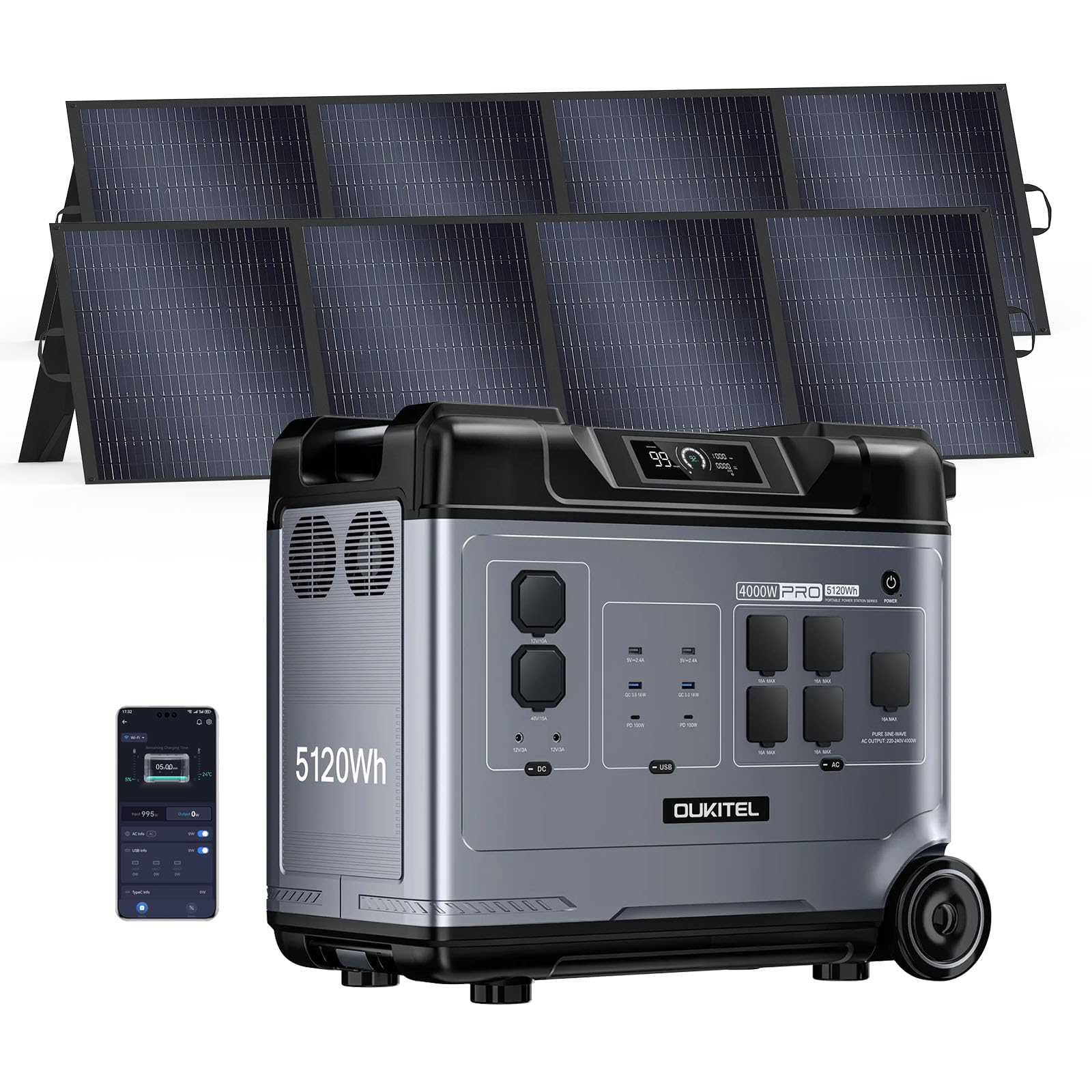 OUKITEL P5000 Pro 5120Wh Große Kapazität Tragbare Powerstation