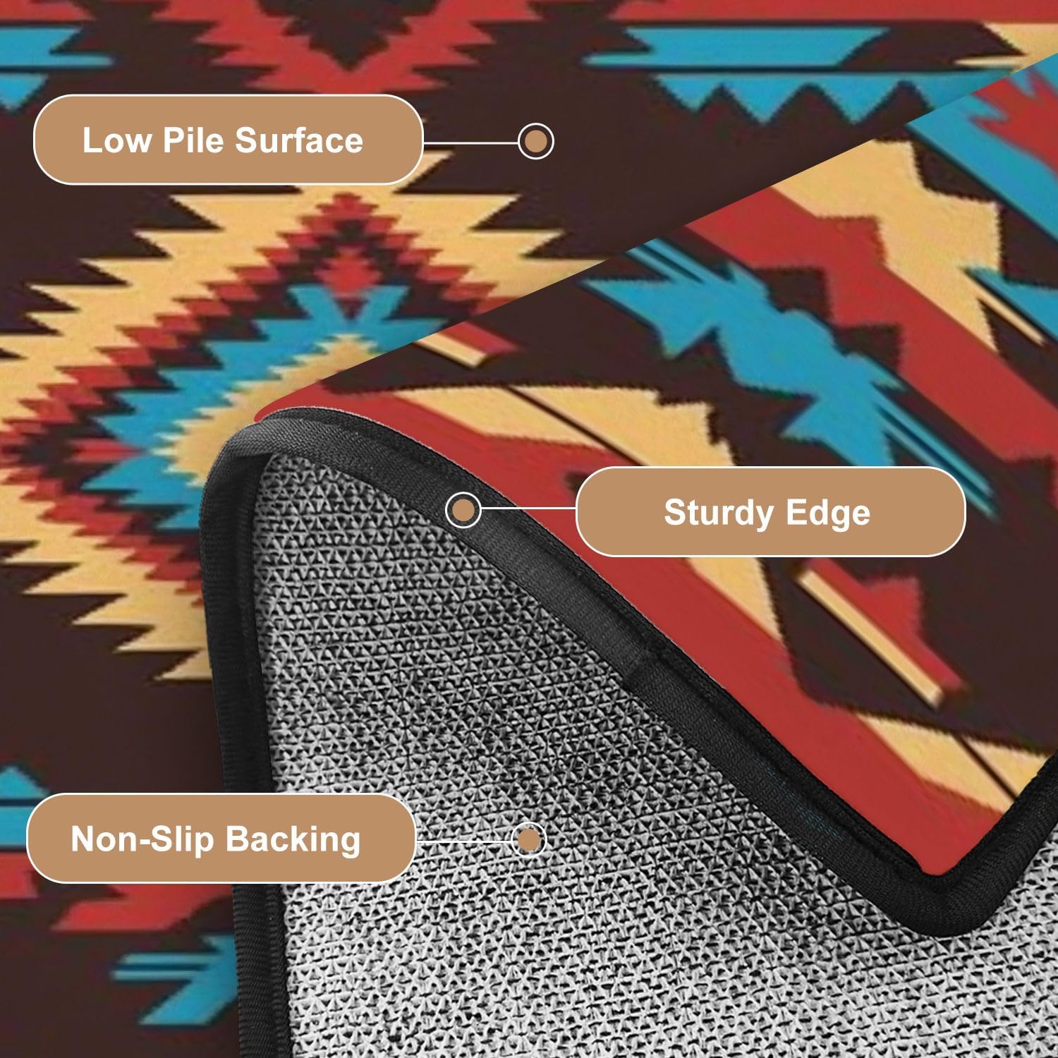 10x14 Area Rugs for Living Room Native American Southwest Aztec Navajo Seamless Pattern Tribal Washable Large Area Rug for Bedroom Non Slip Outdoor Carpets Soft Mats Kitchen Home Office Decor