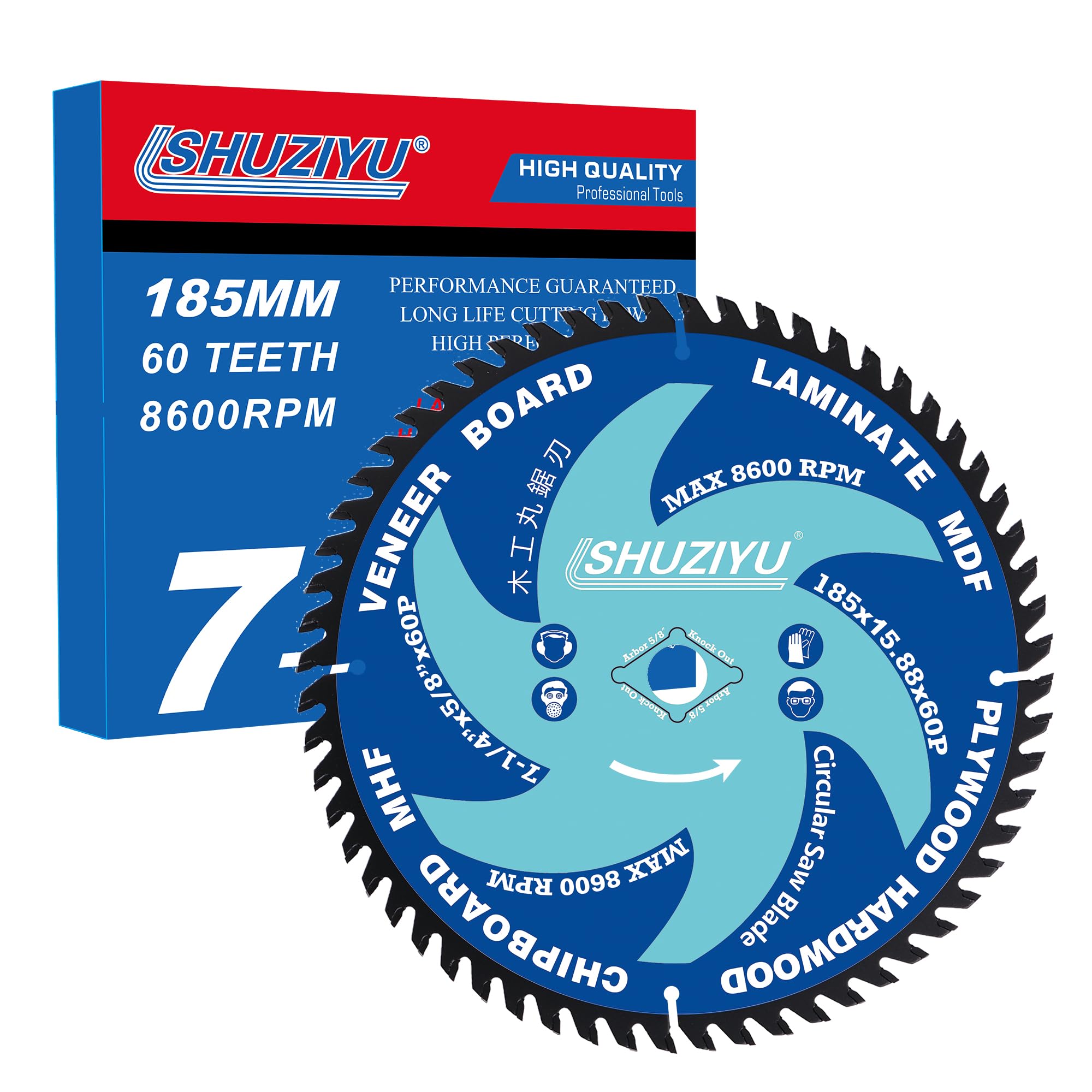 yu✩.* LSHUZIYU 7-1/4” (185MM)-60T, Arbor 5/8