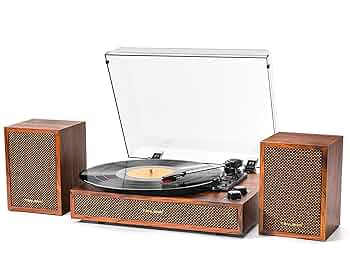 ミュージック reco Amazon.com: Vinyl Record Player with External Speakers, 3