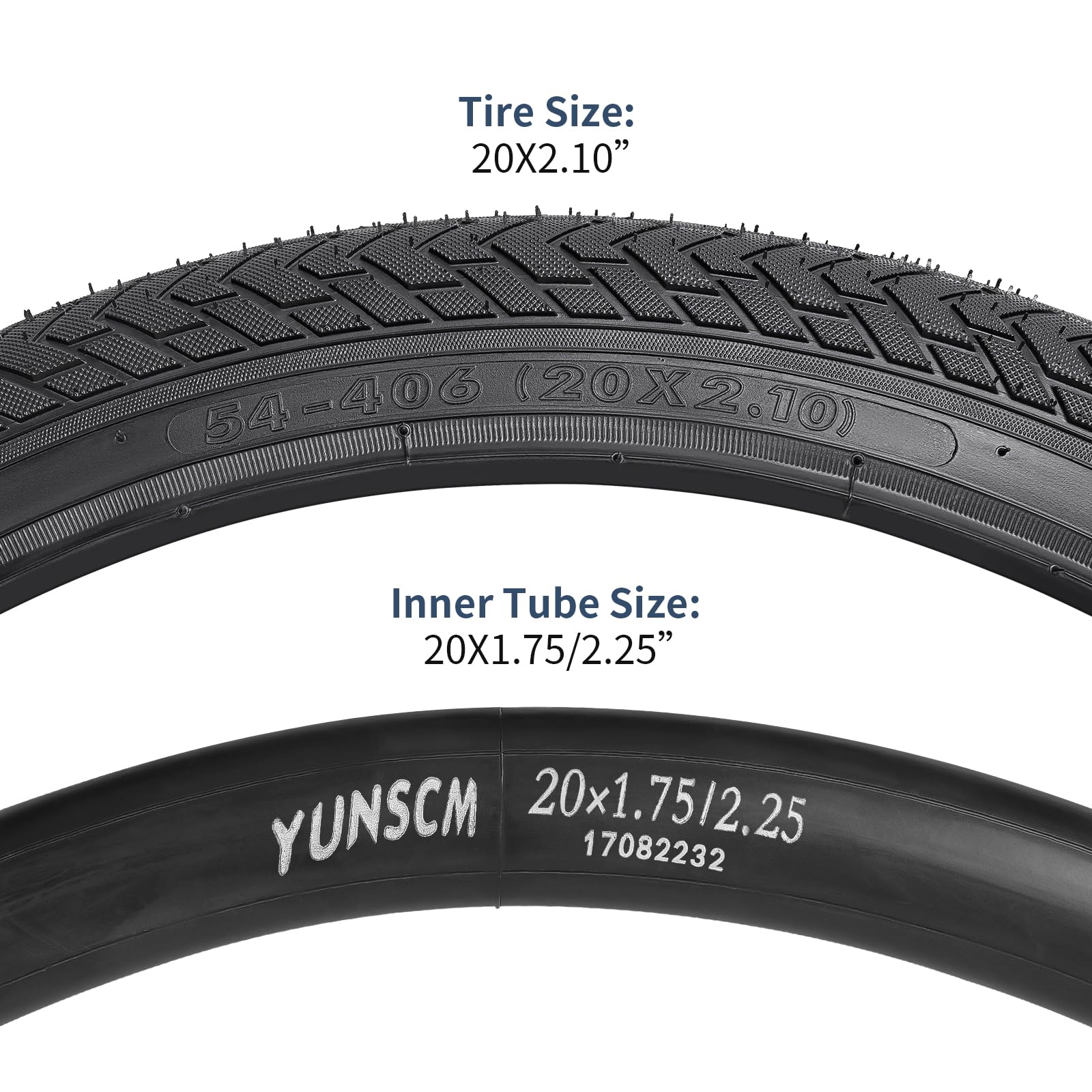 YUNSCM 2-PCS 20" Bike Tires 20x2.4/64-406 And 20" Bike Tubes Schrader Valve Compatible Mountain Bike 20x2 35 20 X 2 40 Bicycle Tires Tubes Y 1094