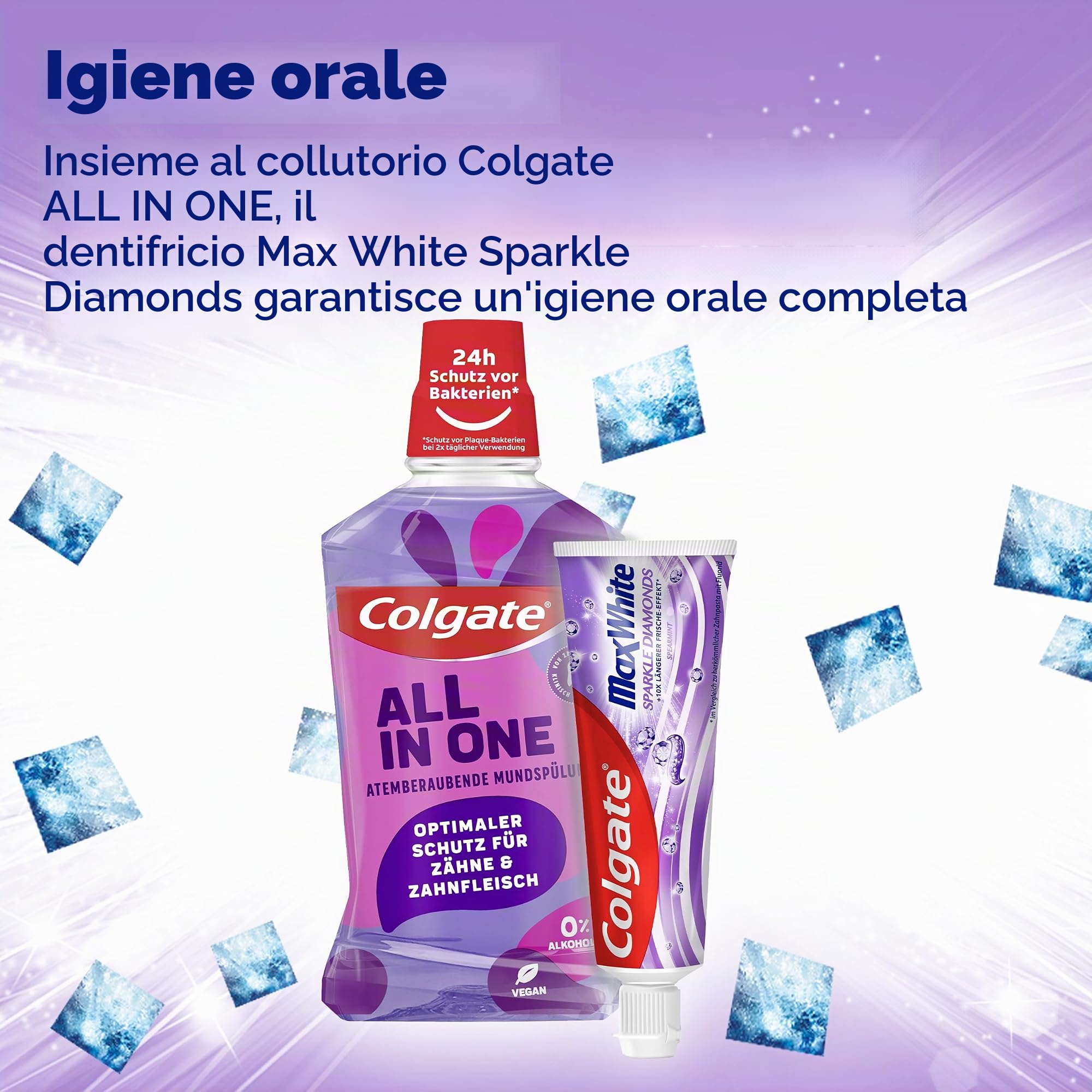 Colgate Dentifricio Max White Sparkle Diamonds 12 x 75 ml - sbiancamento dei denti ideale per denti più lisci e bianchi - ripristina lo sbiancamento naturale dei denti e rinfresca il respiro in modo