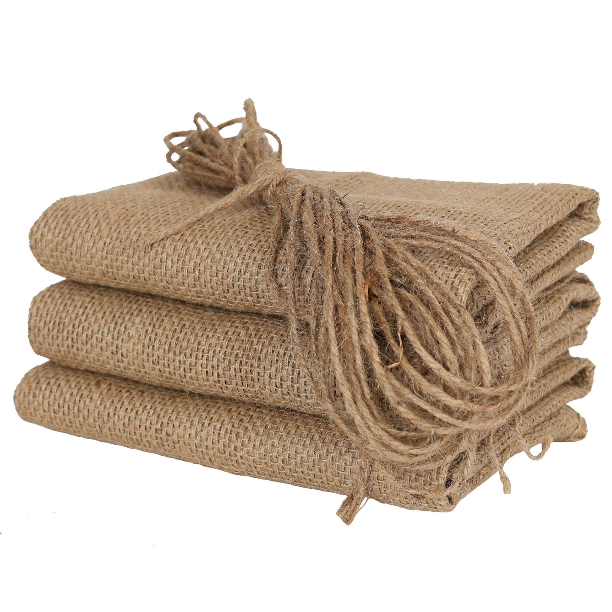 Lot de 3 grands sacs en toile de jute multi-usages de 58,4 x 98 cm, respectueux de l'environnement, réutilisables et durables pour stocker les légumes, les céréales, le jardinage, les