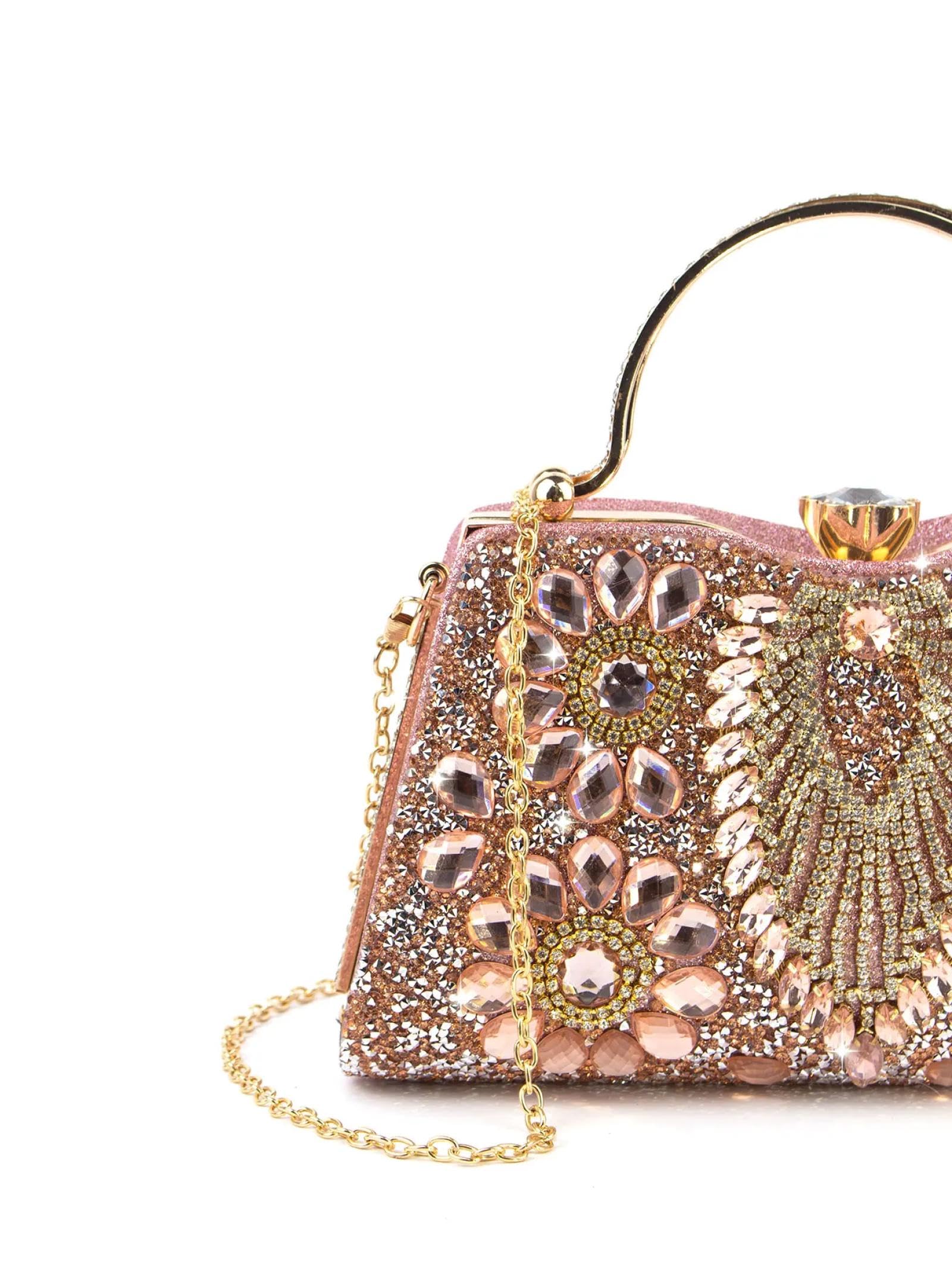 Abendtasche Damen Clutch Glitzer Frauen Satchels Glänzende Abend Taschen Elegante Exquisite Ruhige Leichte Strass
