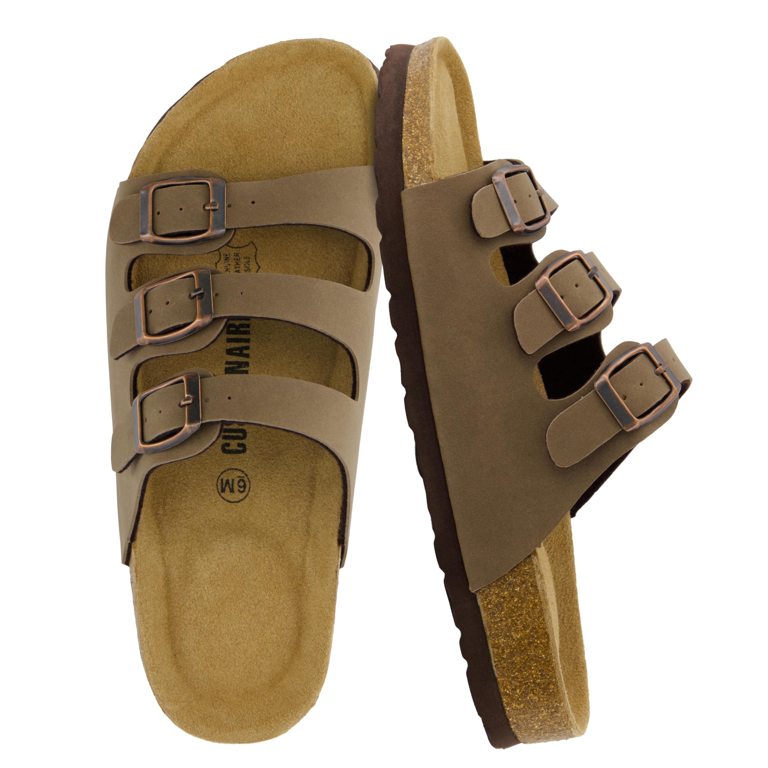 CUSHIONAIRE Women's Lela Cork footbed Sandal with +Comfort