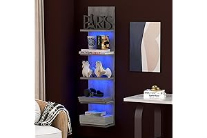 5-Tier Organizer for Books, Home Decor, and Collectibles with Vibrant LED Lighting