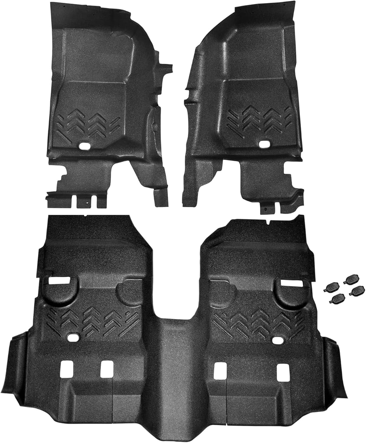 Armorlite Front & Rear Flooring for Jeep Wrangler - 2007-2018 JKU (4-Door) - Front and Rear Flooring - Mesa Smoke - B1006714-BLK1-AA