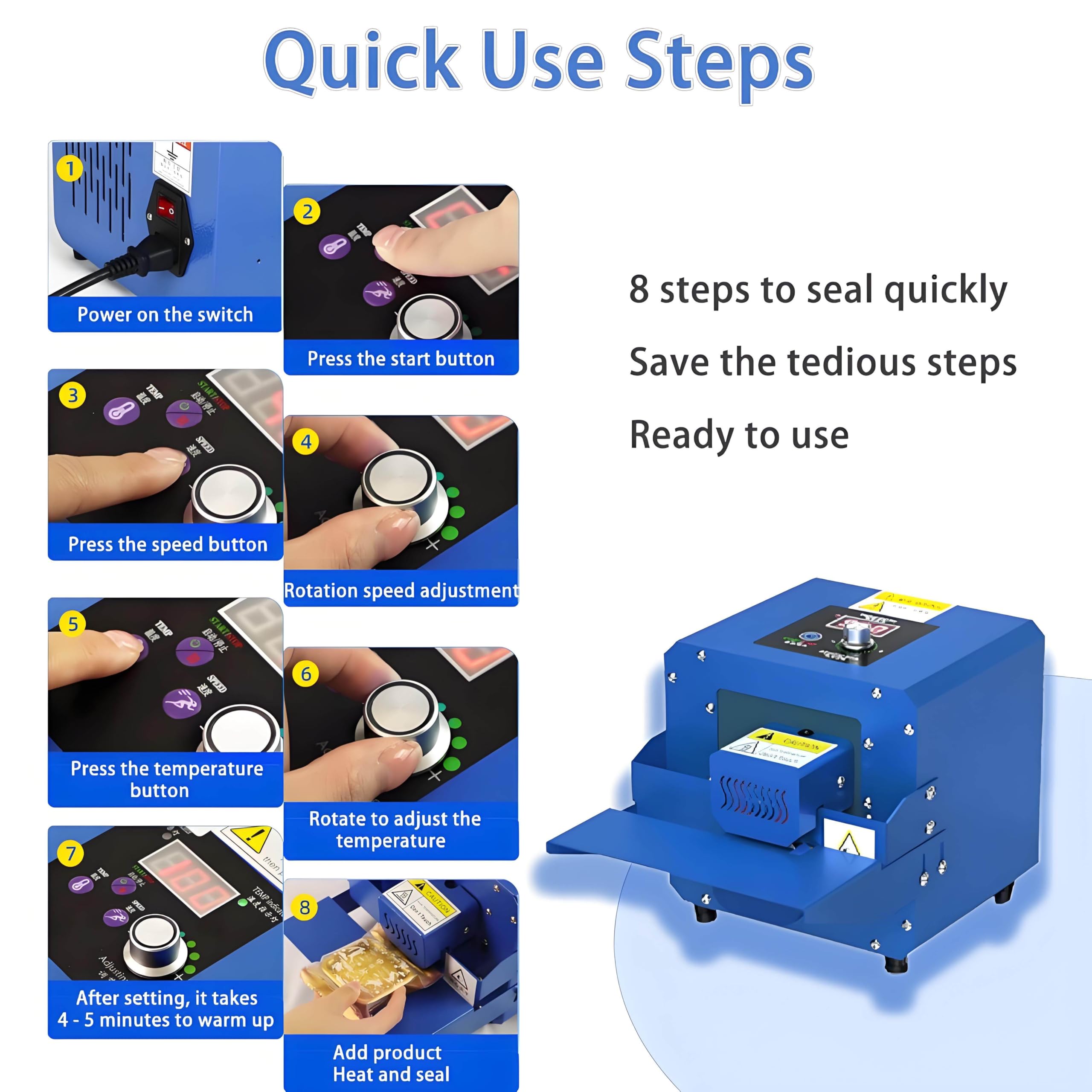 Máquina automática de Sellado térmico de Bolsas de plástico, selladora de Banda, envasadora automática de Alimentos de 5 m/min, para Bolsas de PVC, Bolsas de Aluminio y Bolsas de Papel Kraft.