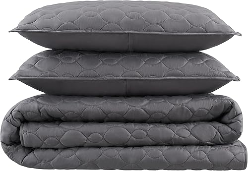 Miniatura 3 de Serta Simply Comfort - Juego de edredón de 2 piezas con funda de almohada para todas las estaciones, tamaño individualindividual XL, color gris