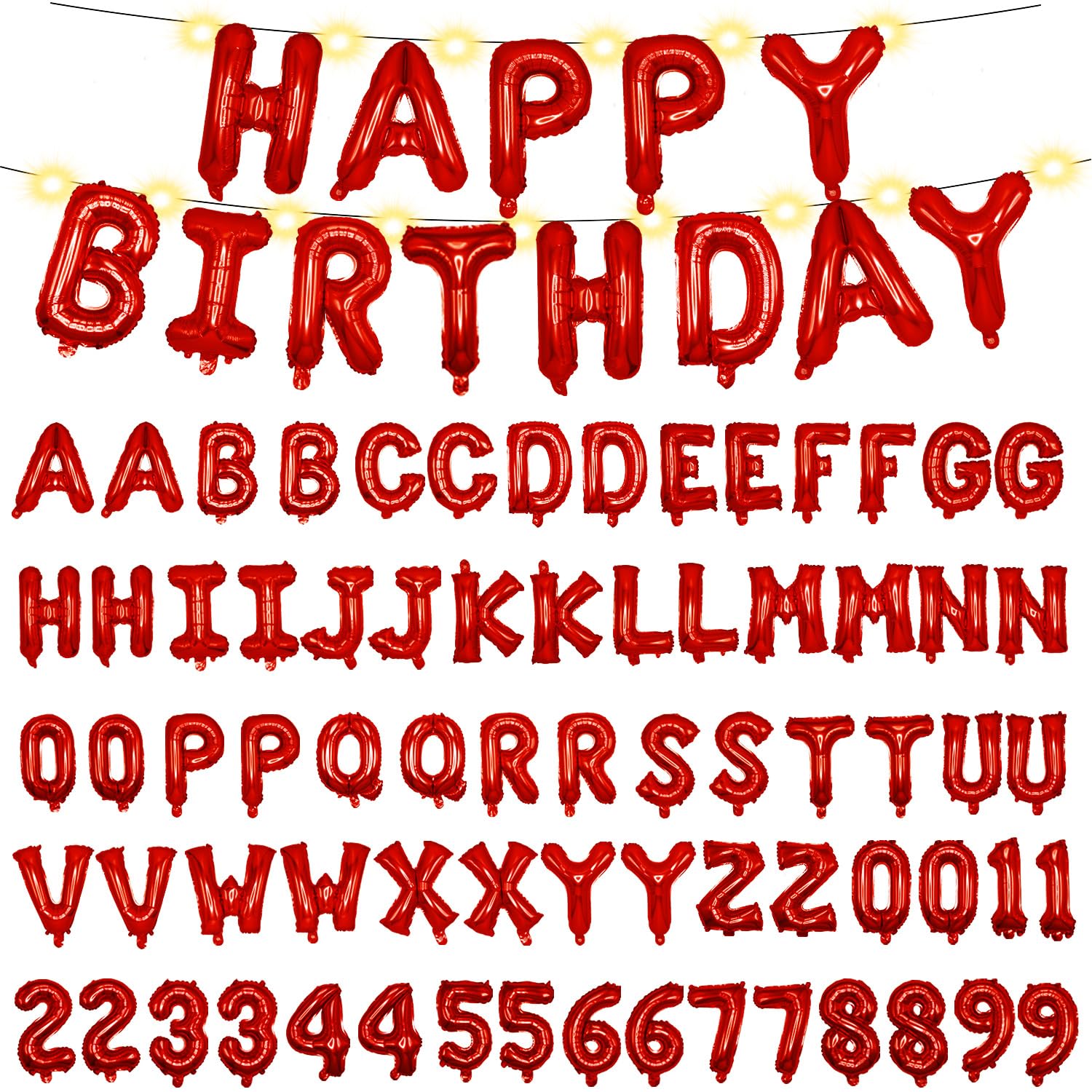 [85 PCS] 16" Foil Personalized Name Happy Birthday Balloons Letters, Mylar Aluminum Custom Name and Age Letter Balloons, 2 Sets A- Z & 0-9 for