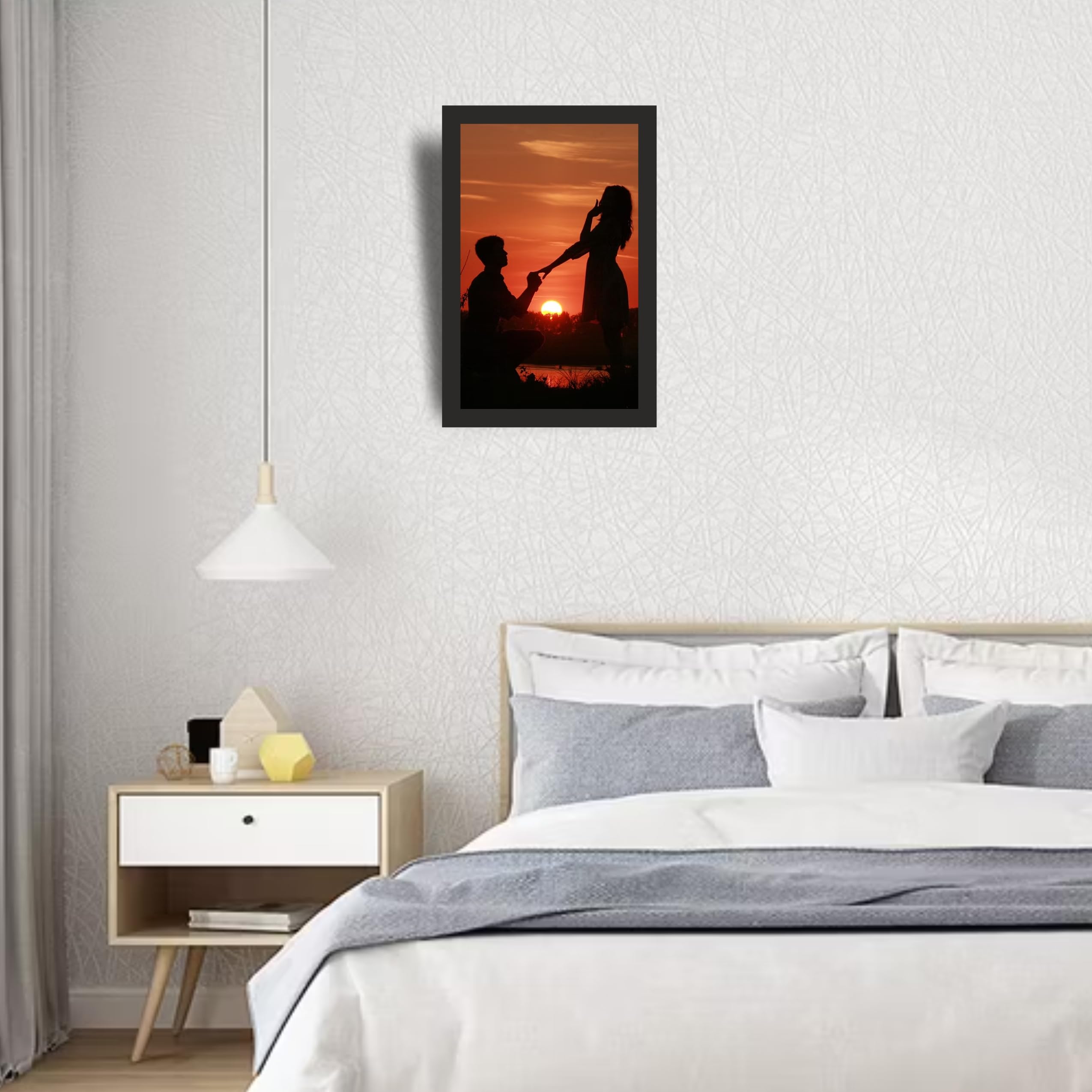 Romantic Sunset Proposal Wall Art Frame 12x18 Inch – view 3