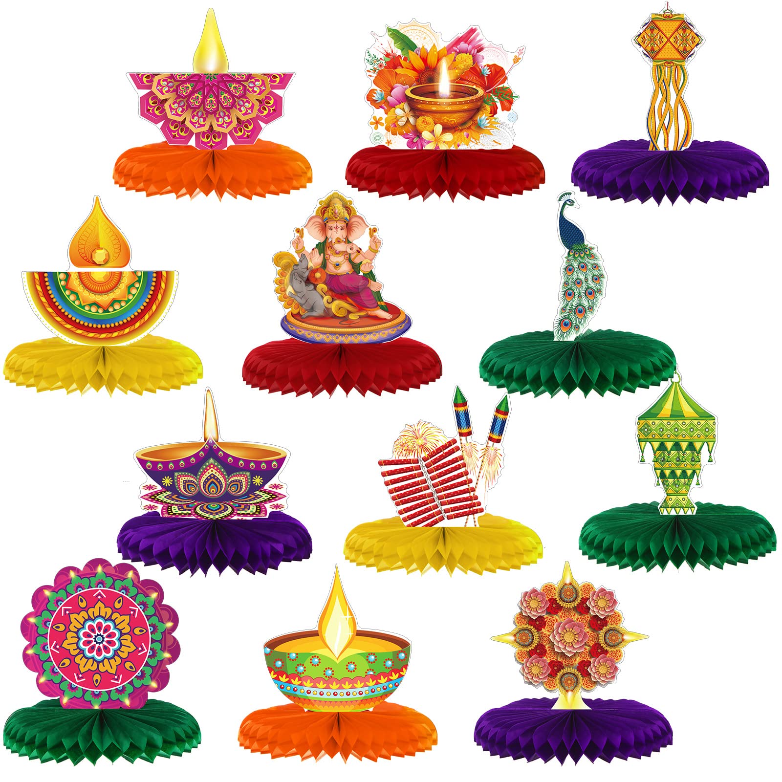Buy 12 Pieces Diwali Centerpieces Assorted Centerpiece Table
