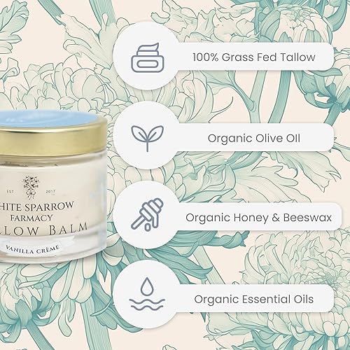 Miniatura 10 de White Sparrow Farmacy Bálsamo de Tallow  (lavanda y miel.) 100% sarga alimentada con pasto y 100% todos los ingredientes orgánicos. Bálsamo de