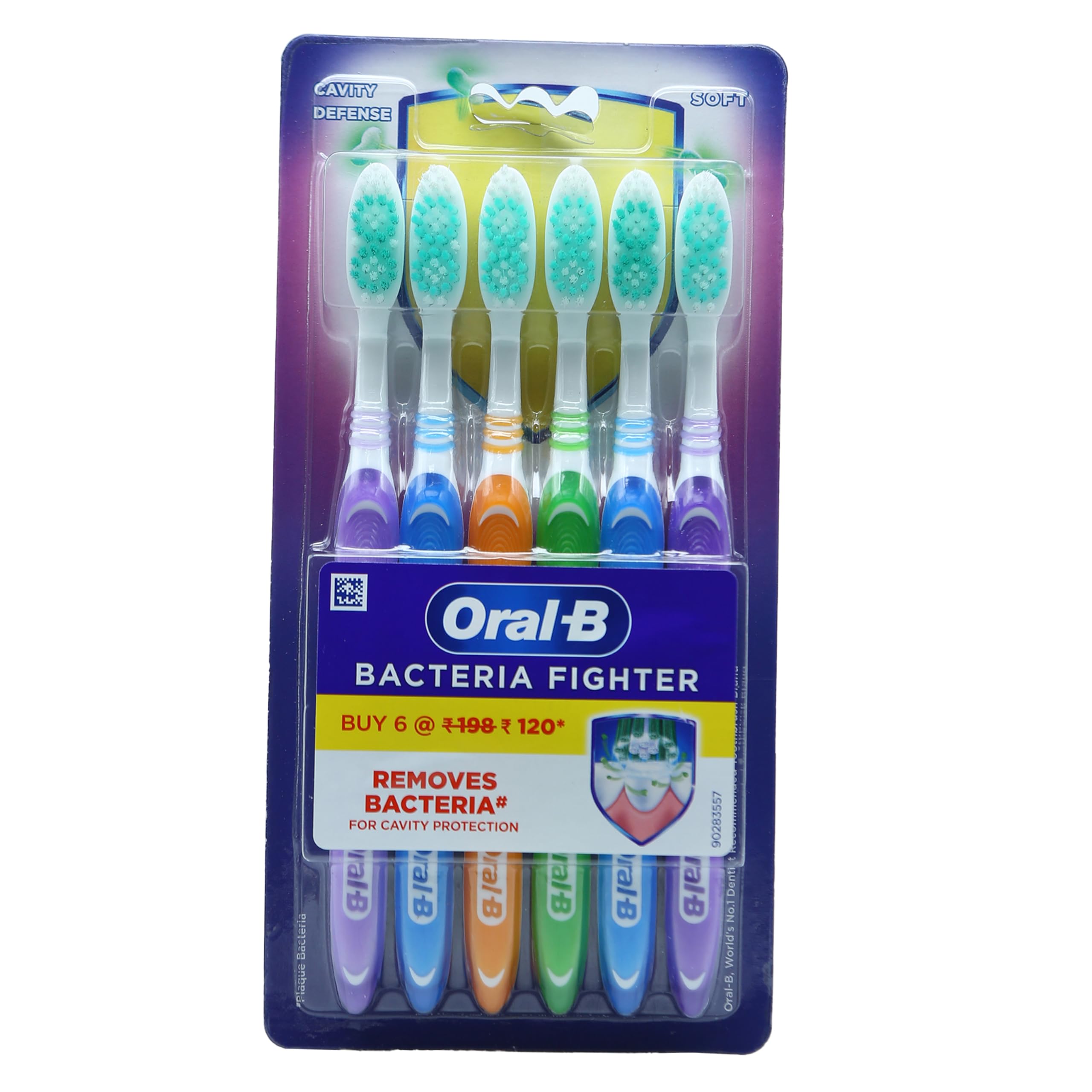 Oral-B Bacteria Fighter Cavity Defense Soft Assorted Toothbrush (Pack of 6) (B0CKQWZCDT) Amazon Price History, Amazon Price Tracker