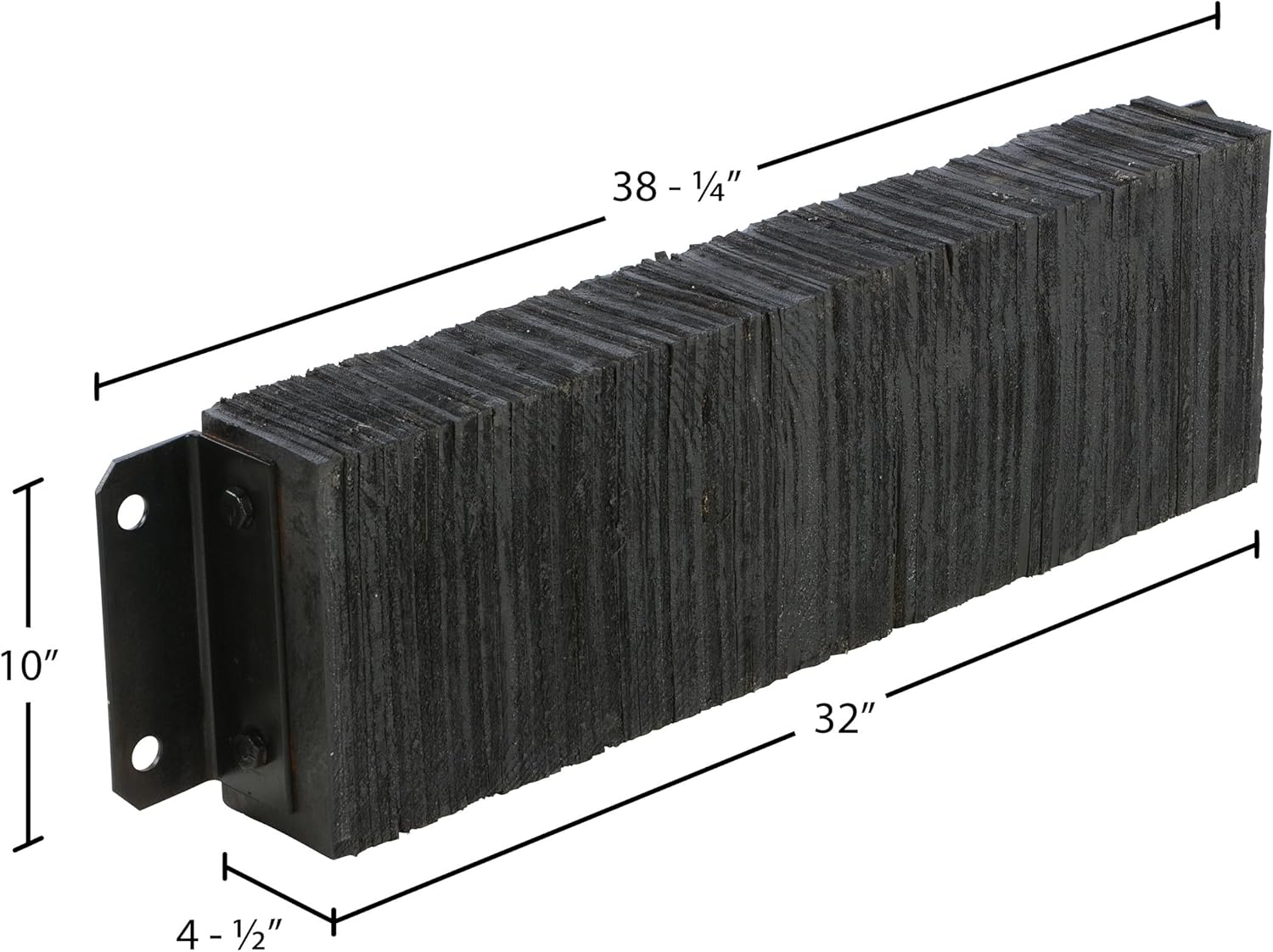 Vestil 1036-4.5 Laminated Rubber Dock Bumper 10 In. x 36 In. x 4-1/2 In. Black