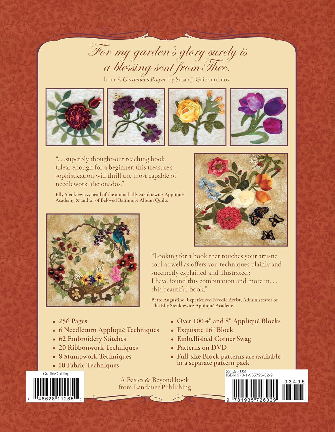 The Art of Elegant Hand Embroidery: Embellishment and Applique (Landauer) Hardcover Spiral Binding with included DVD of 124 Printable Patterns