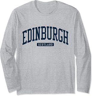 Edinburgh United Kingdom UK College University Style Navy Long Sleeve T-Shirt