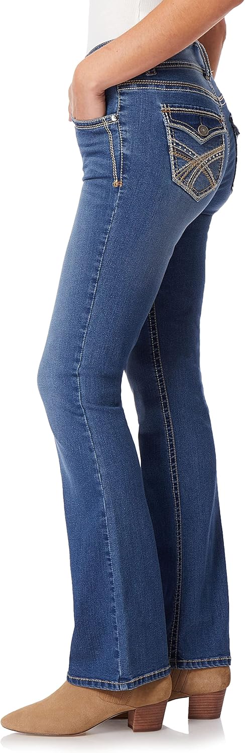 WallFlower Luscious Curvy Bootcut Jeans for Women, Mid-Rise Insta Stretch Denim, Size-Inclusive Juniors Jeans, Sizes 0 to 24