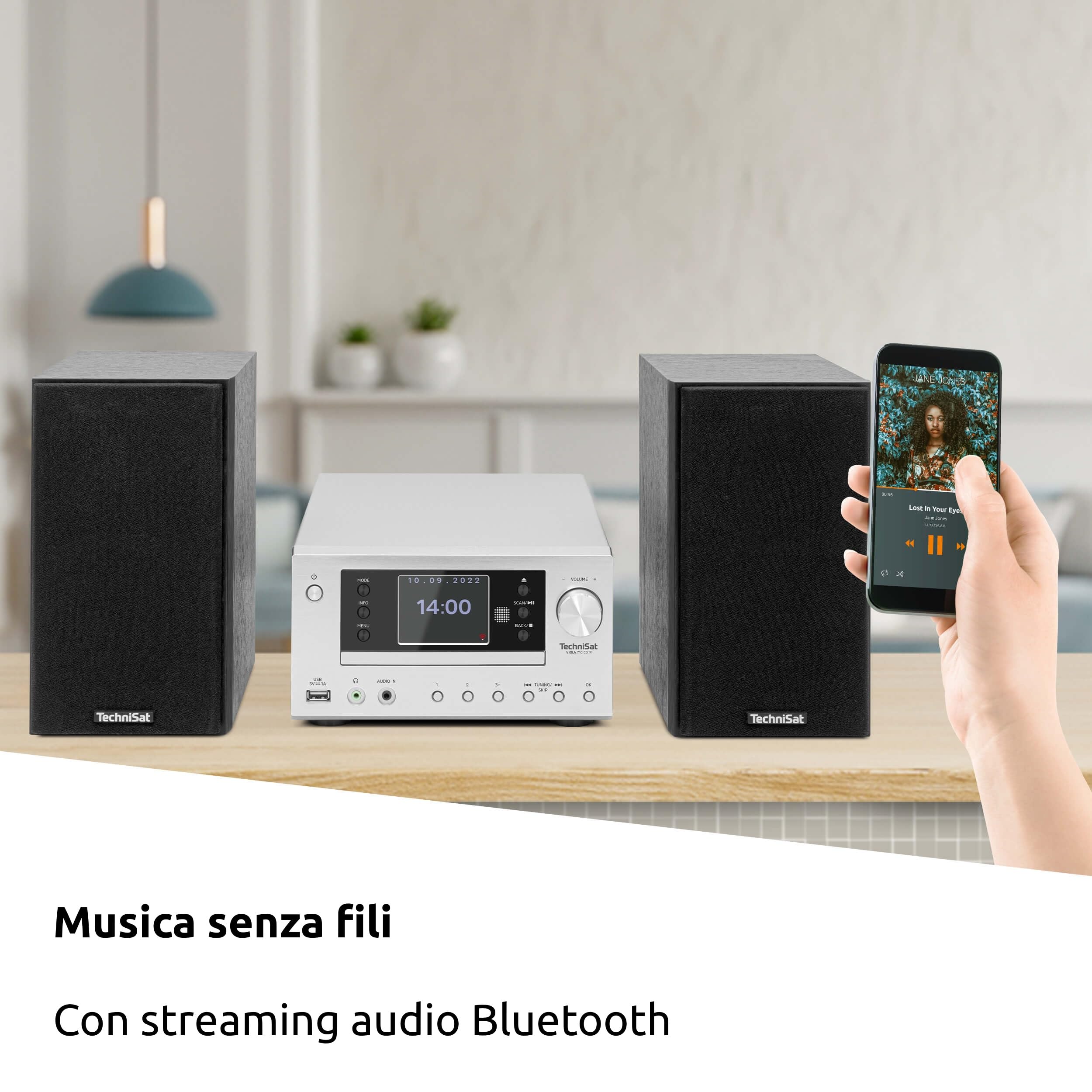 TechniSat VIOLA 710 CD IR Impianto Hi-Fi compatto radio Internet DAB+ FM lettore CD Bluetooth 2x20W RMS