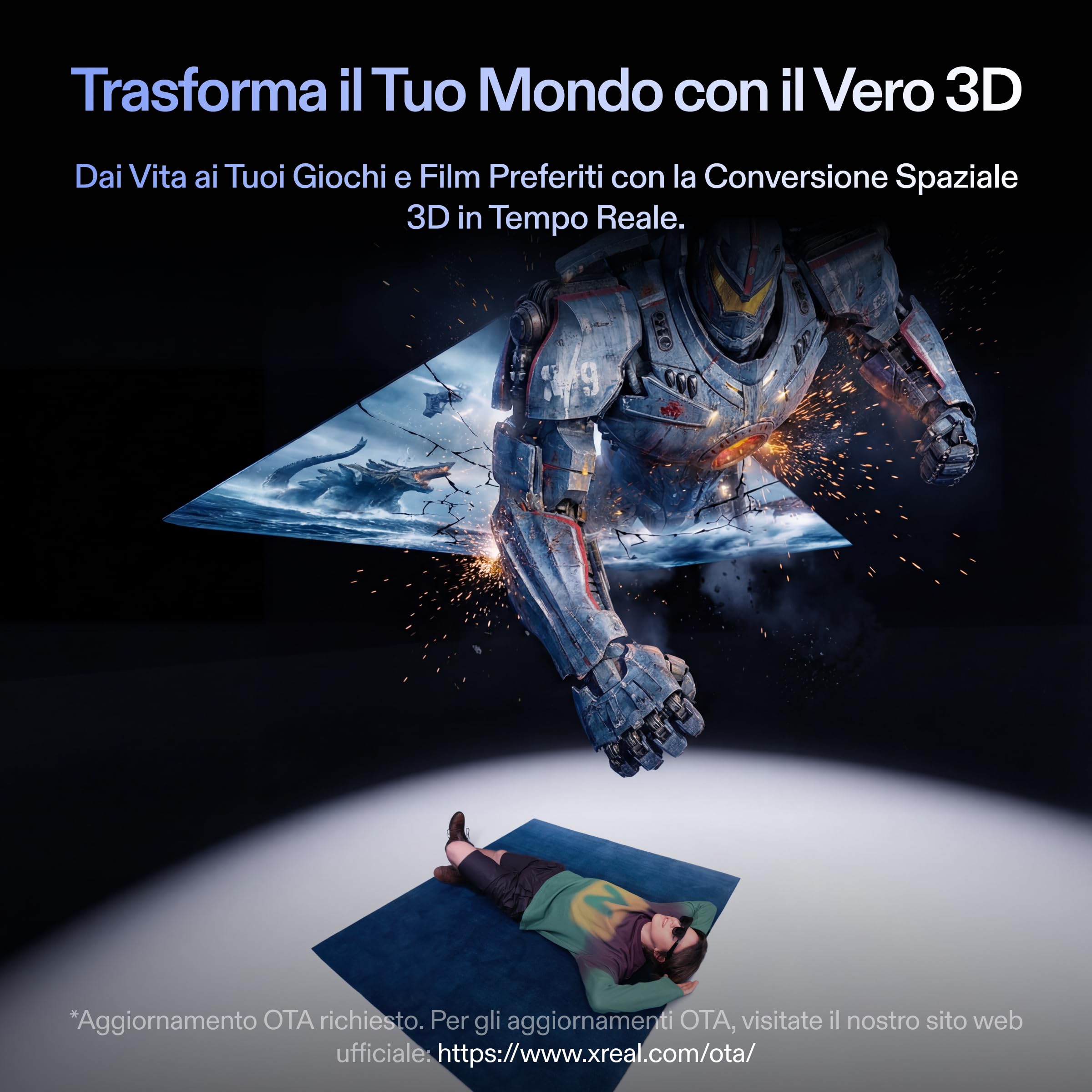 XREAL One Pro Occhiali AR, chip X1, Nativo 3DoF Modalità 3D, Ottiche X-Prism, Display FHD 120Hz 171" 57° FOV, Sound by Bose, Compatibili con iPhone 17/16/15 Steam ROG Mac PC Android iOS-M(IPD 57-66mm)