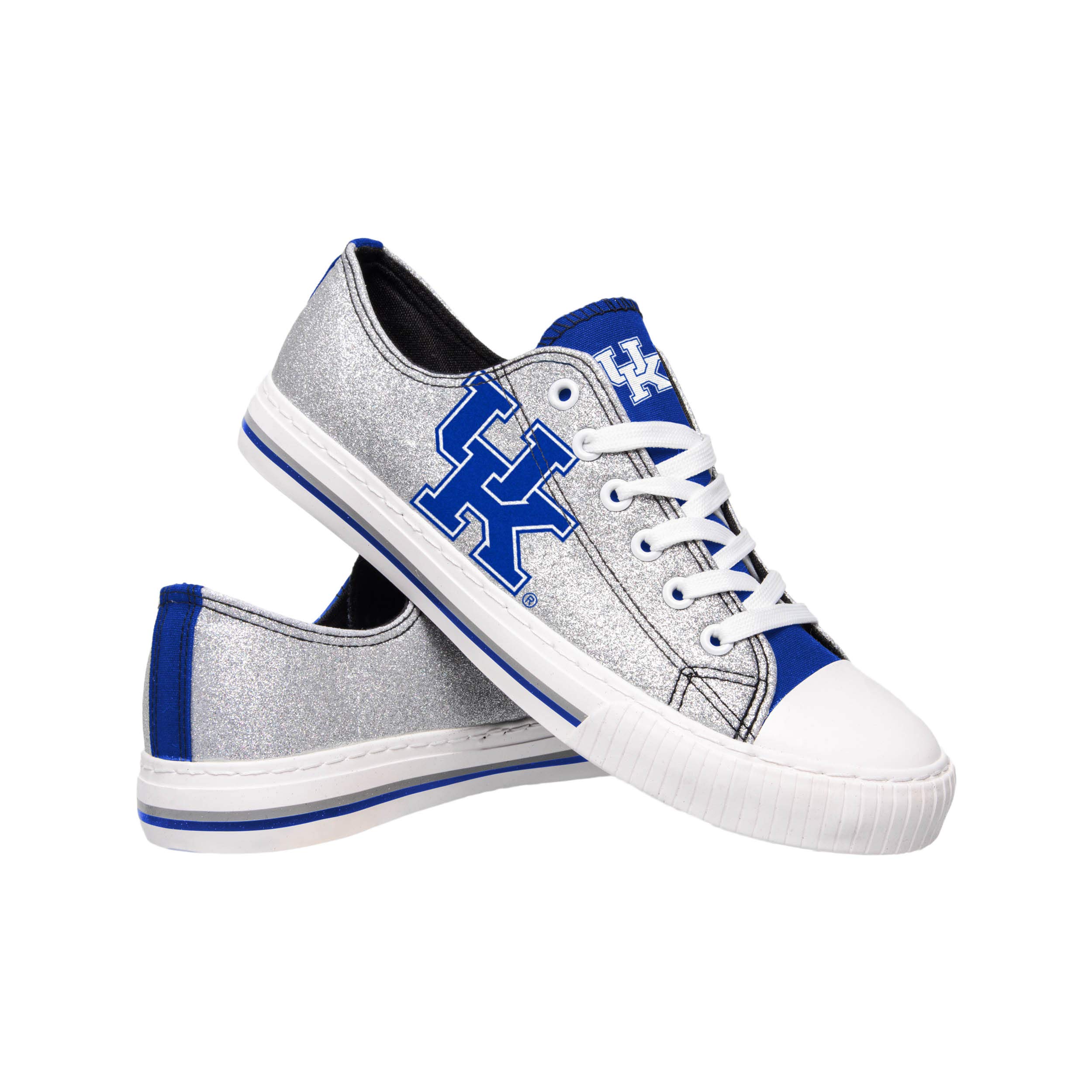 FOCO Kentucky Wildcats NCAA Womens Glitter Low Top Canvas Shoes - 10