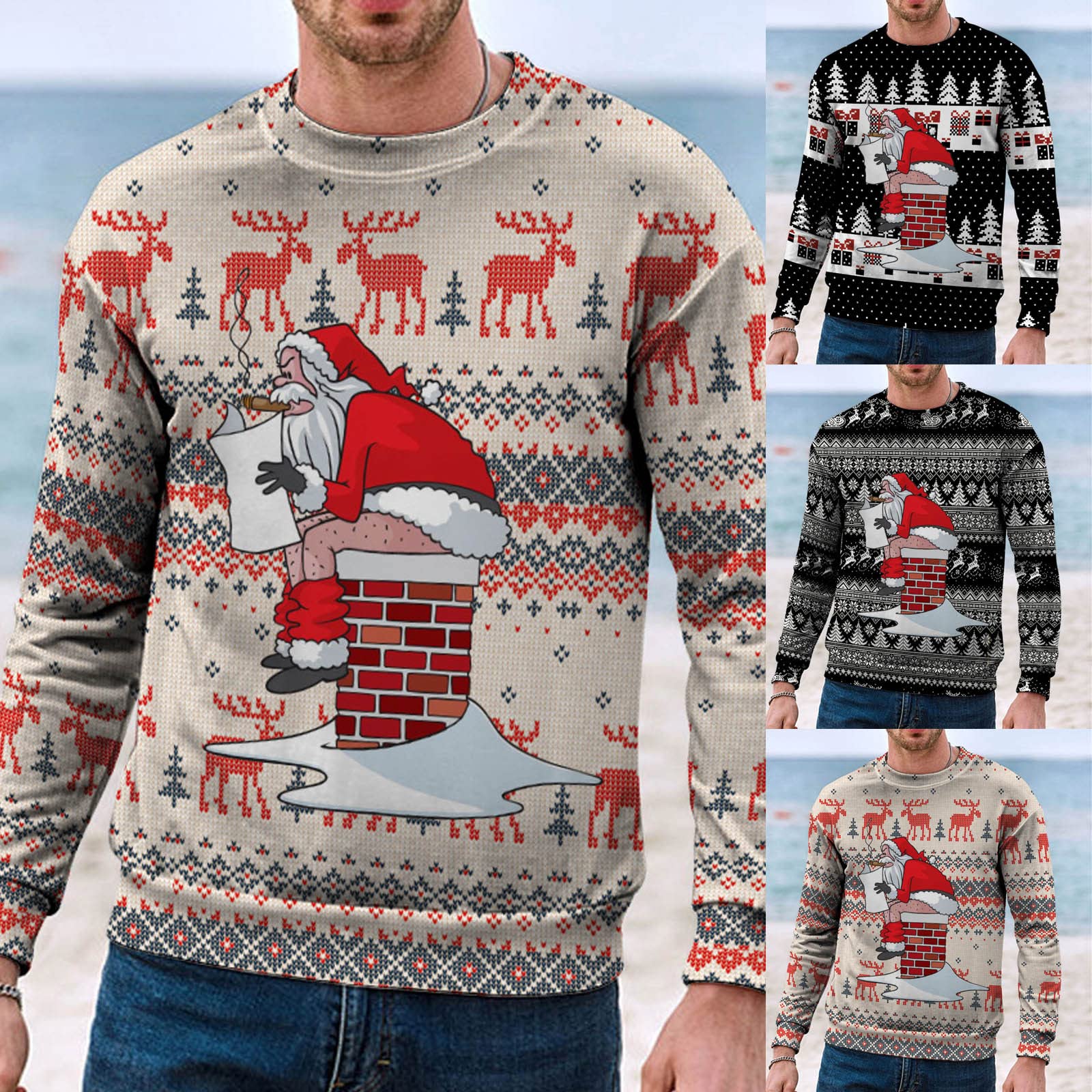 Générique Pull De Noel Homme Femme Pull De Noël 3D Rigolo Sweat En