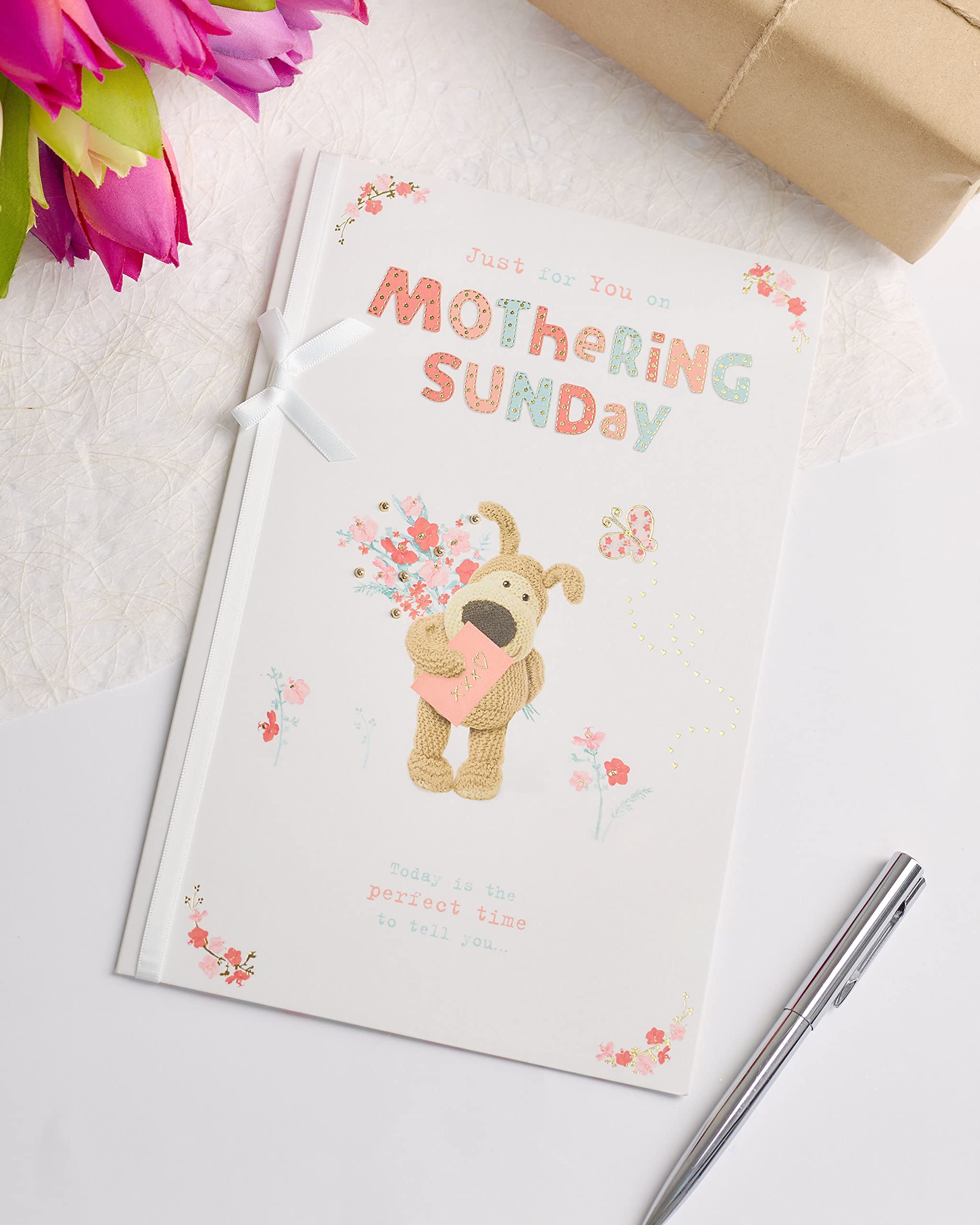 Boofle Biglietto Festa Della Mamma Dalla Figlia – Design Carino Con Lamina Oro, Busta Inclusa