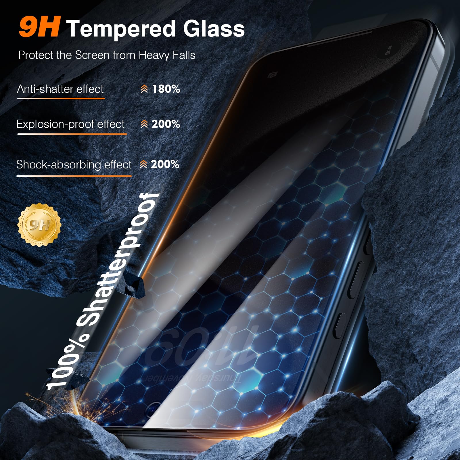 LK 2 Pezzi Privacy Vetro Temperato per iPhone 15 Pro Max, Rimozione Automatica Della Polvere, Senza Bolle, Installazione Rapida, Antigraffio, Ultra HD Pellicola Protettiva Durezza 9H