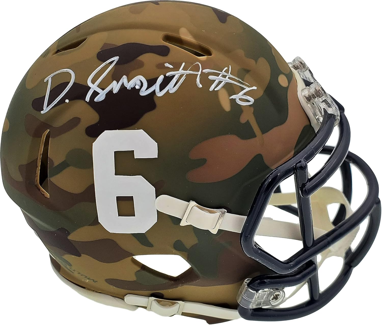 Devonta Smith Autographed Camo Speed Mini Football Helmet Beckett BAS Stock #191111