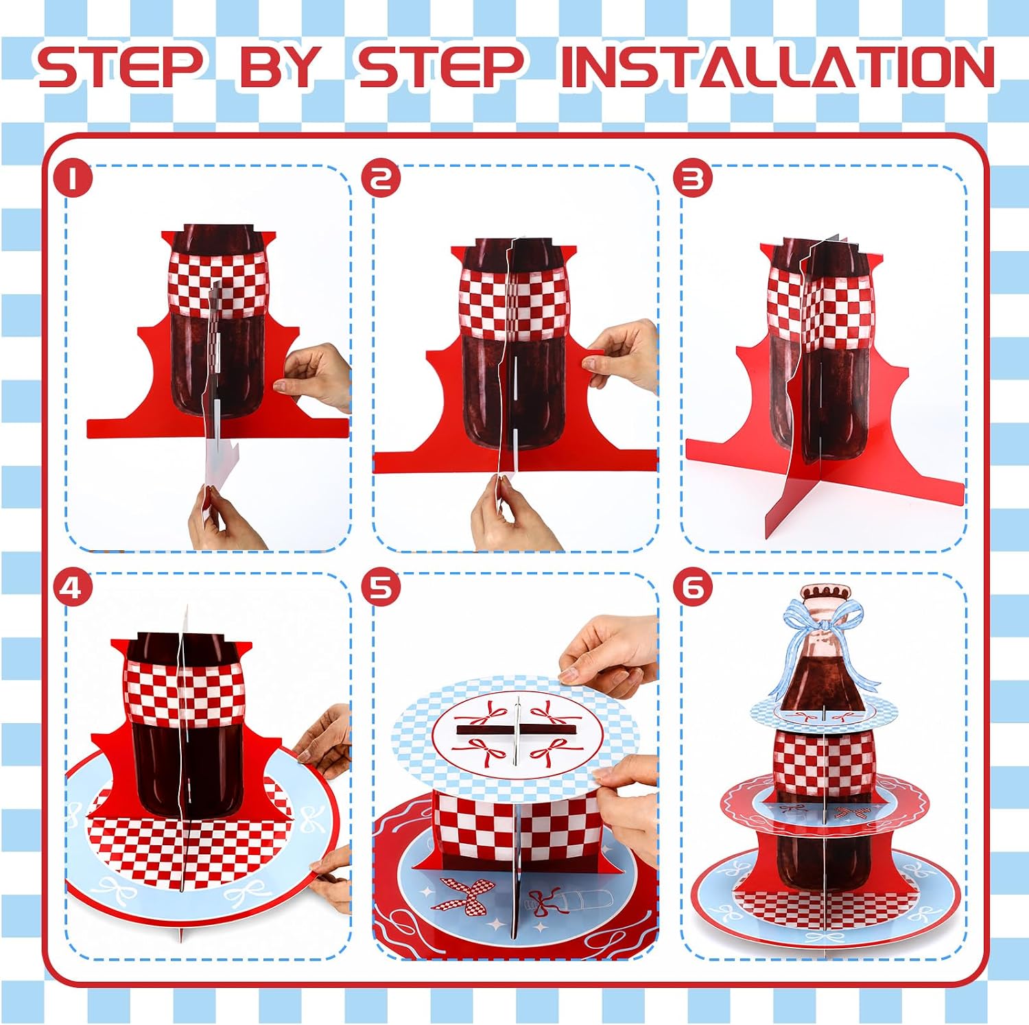 Willinglong 1 Pcs Shes Ready to Pop 3 Tier Cupcake Stand