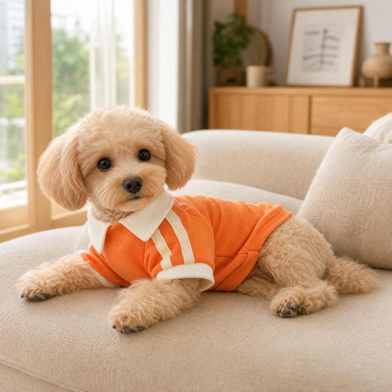 Dog Polo Shirts Pack of 2, Breathable Puppy T-Shirts for Small Dogs Cats, Cute Pet Clothes for Boy Girl Yorkie Poodle Chihuahua image 4