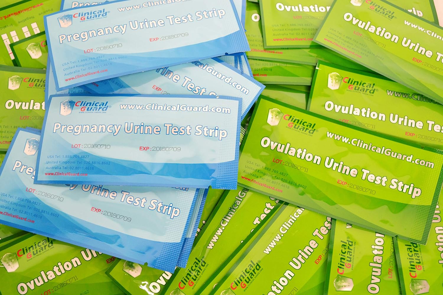 ClinicalGuard 20 Ovulation Test Strips & 5 Pregnancy Test Strips Combo : Health & Household