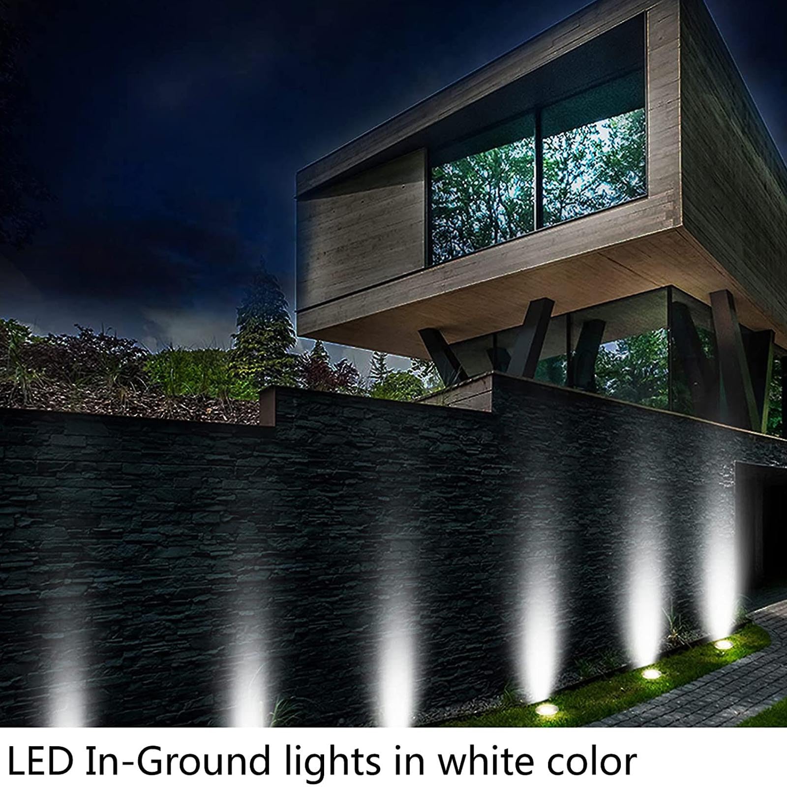 Lampy podłogowe LED zasilane prądem sieciowym, oświetlenie zewnętrzne, 6 W, 12 V, 24 V, IP67, wodoszczelne, niskie napięcie, do ogrodu, na podjazd, taras, 4 sztuki (zimna biel)