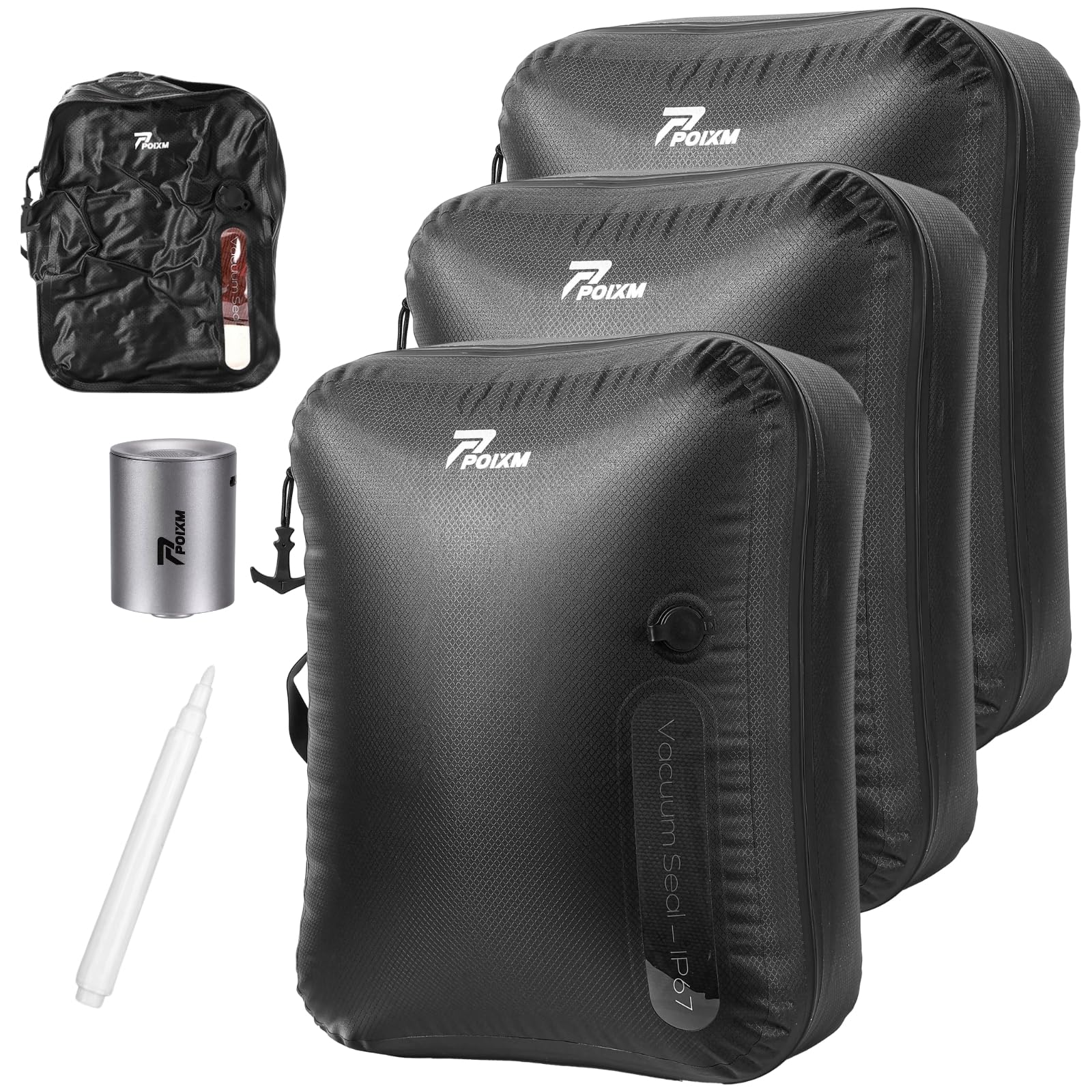 Amazon.com: POIXM Vacuum Bags for Travel with Wireless Pump, 180