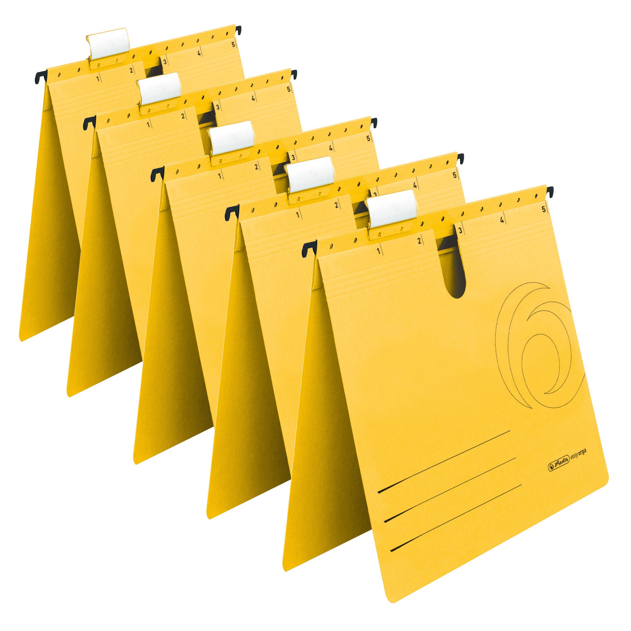 Herlitz A4 Hanging File - Yellow (5 Pieces)