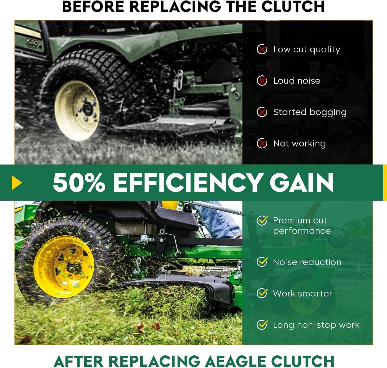 Aeagle AM134397 PTO Clutch for John Deere AM141536 AM136787 AM137323 Warner 5219-62 5219-87, for X300 X320 X324 X360 X500 X520 X540 X590 Z225 Z345R Z425 Z445 Z465