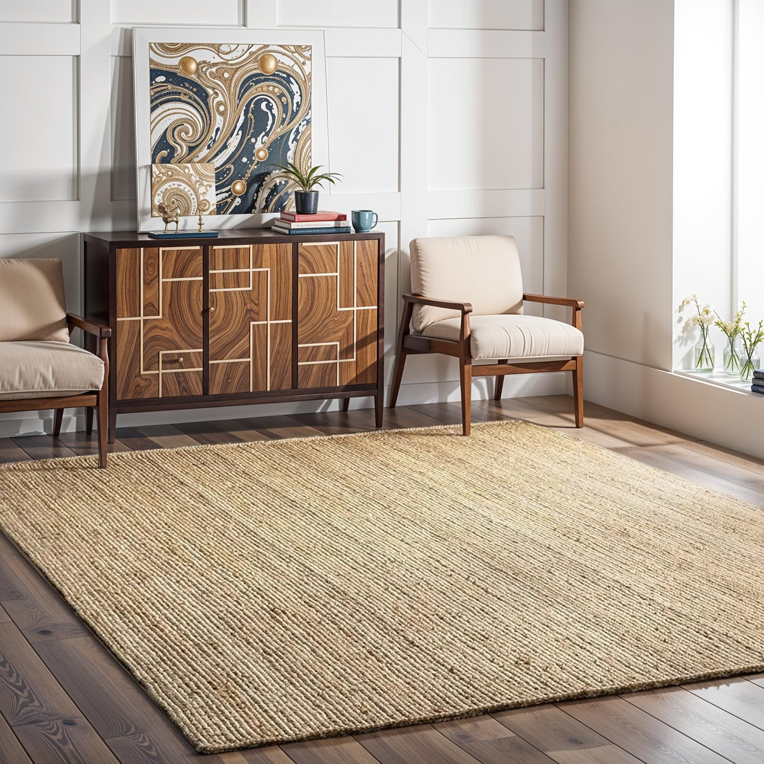 GRUHUM Jute Area Rug 