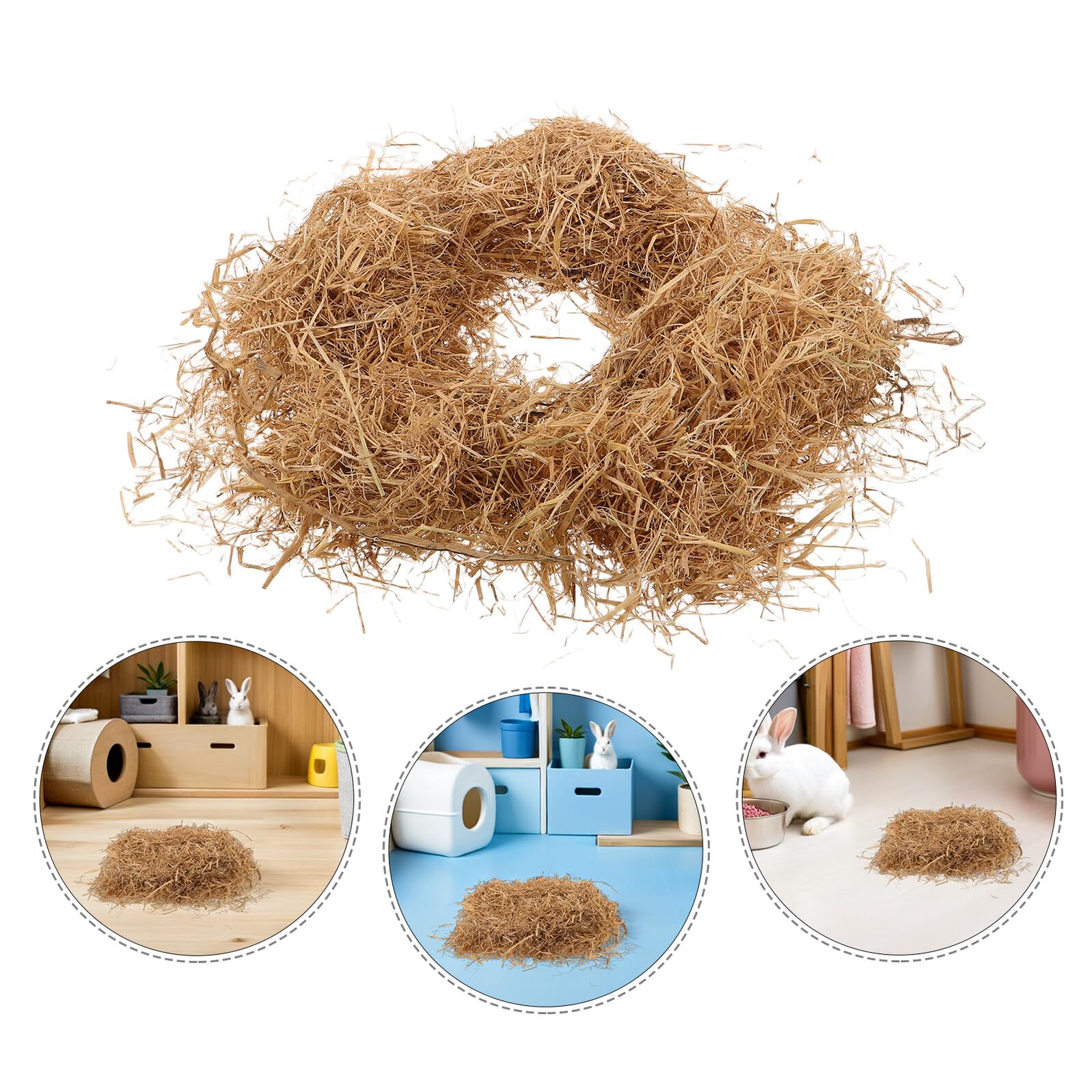 Trockenes Weiches Stroh 0,5 kg Wiederverwendbare Nistmatte für Kaninchen Kleintiere und Hühnerlegebox Saugfähige Schutzunterlage für Stall und Bauernhof