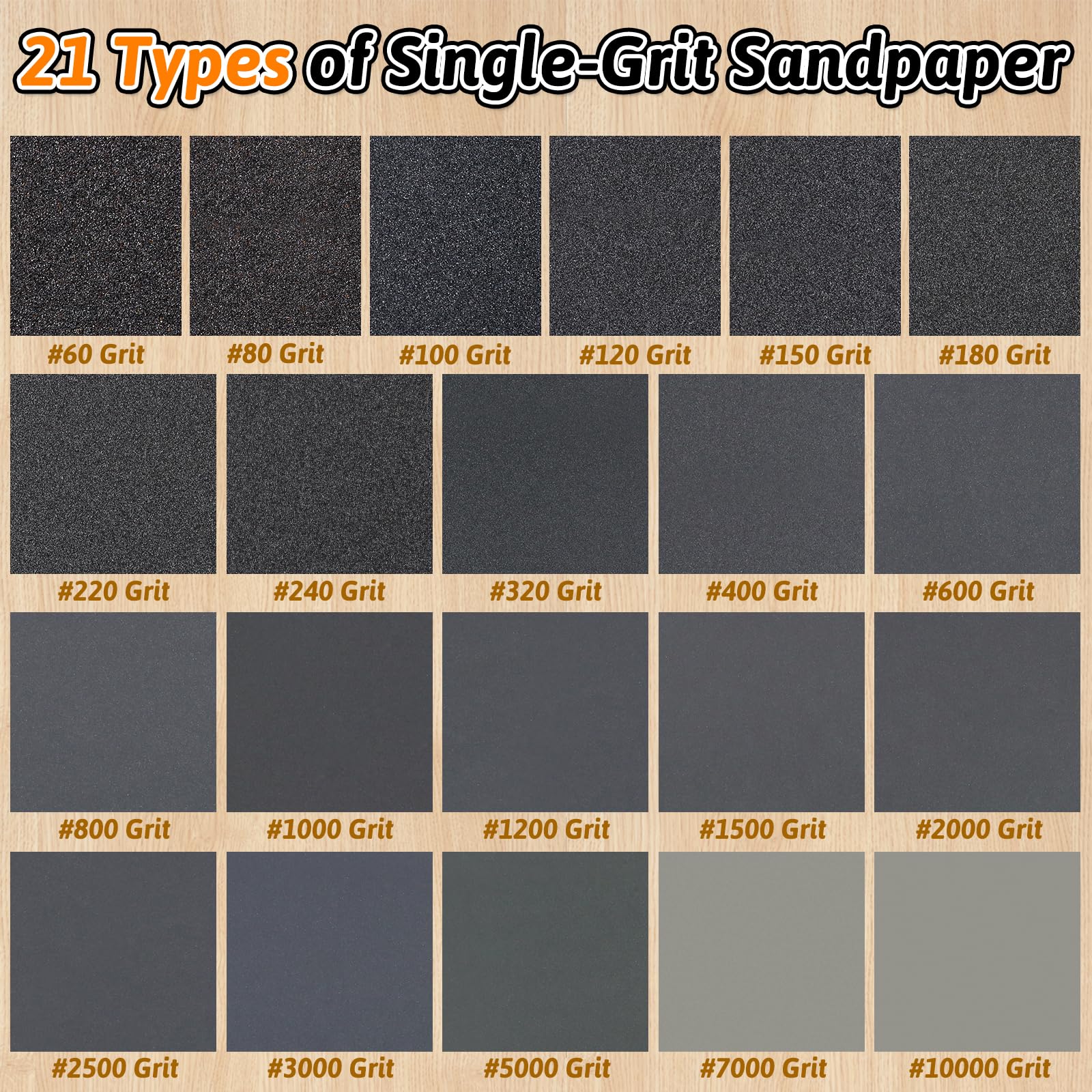 Papier Abrasif 400 Grains 23x9 cm Humide/Sec pour Bois Métal Carrosserie Ponçage Finition