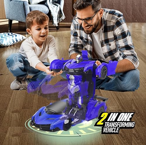 Miniatura 2 de Mindscope Turbo Twister 2 en 1 Blue Morpher RC Car que se transforma en un robot