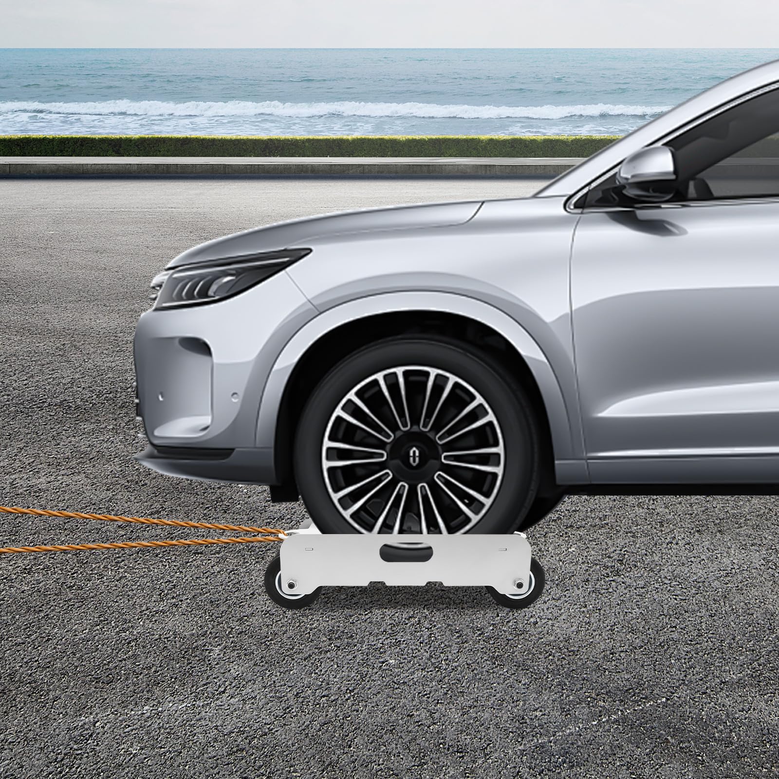 Transportador de neumáticos de coche, 4500 lbs Carro de neumáticos portátil,Carretilla Tyre Truck Aid con 14 ruedas para mover coches camiones cortadoras de césped