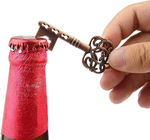 Miniatura 5 de Aokbean Juego de 50 piezas de abrebotellas con llave de esqueleto vintage, recuerdos de boda, regalo de recuerdo para invitados, caja de dulces,