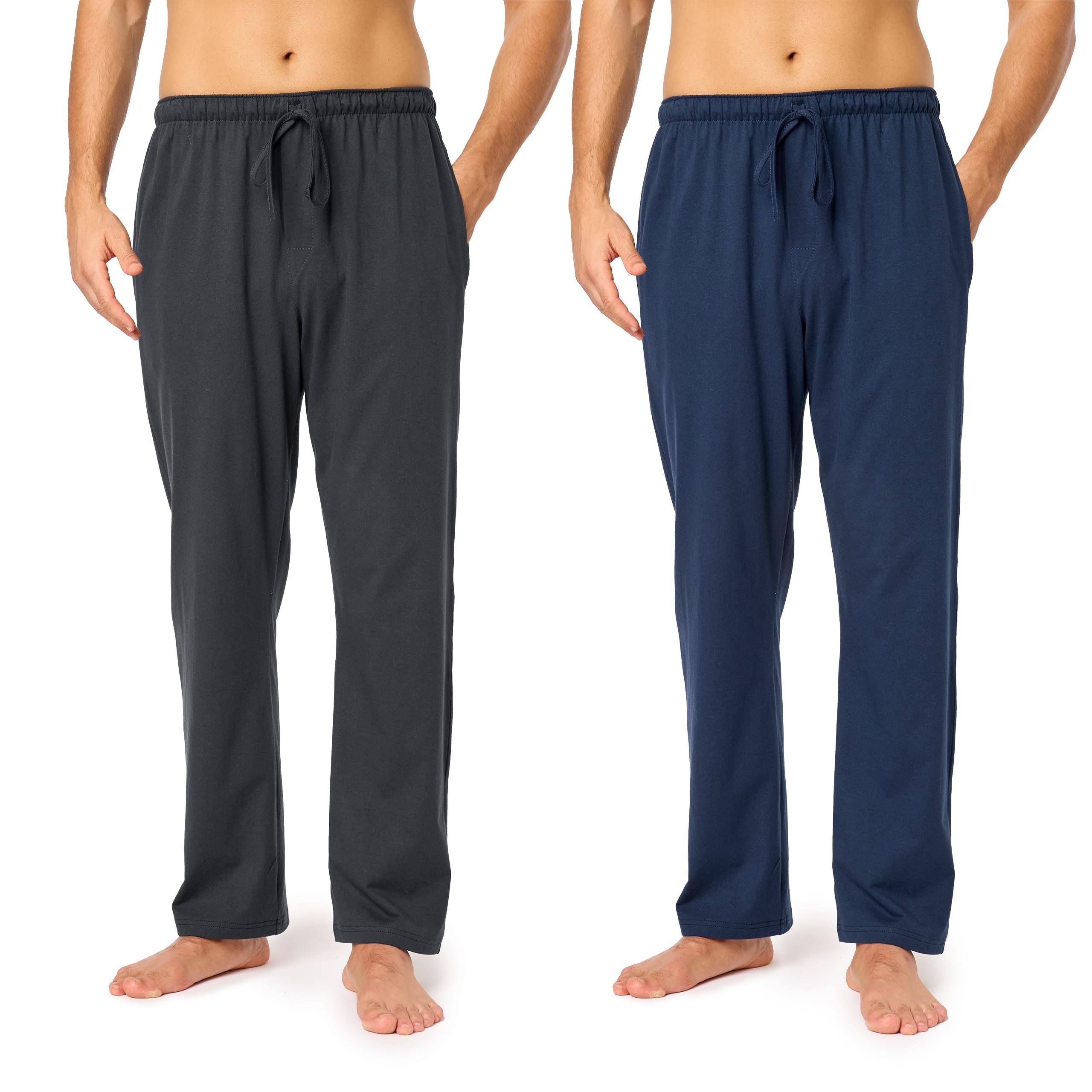 Timone Herren Schlafanzugshose Lang Pyjamahose aus Baumwolle Freizeithose Schlafhose Loungewearhose mit Taschen Nachtwäsche Hose für Herren Sleepwear Haushose TPP-001
