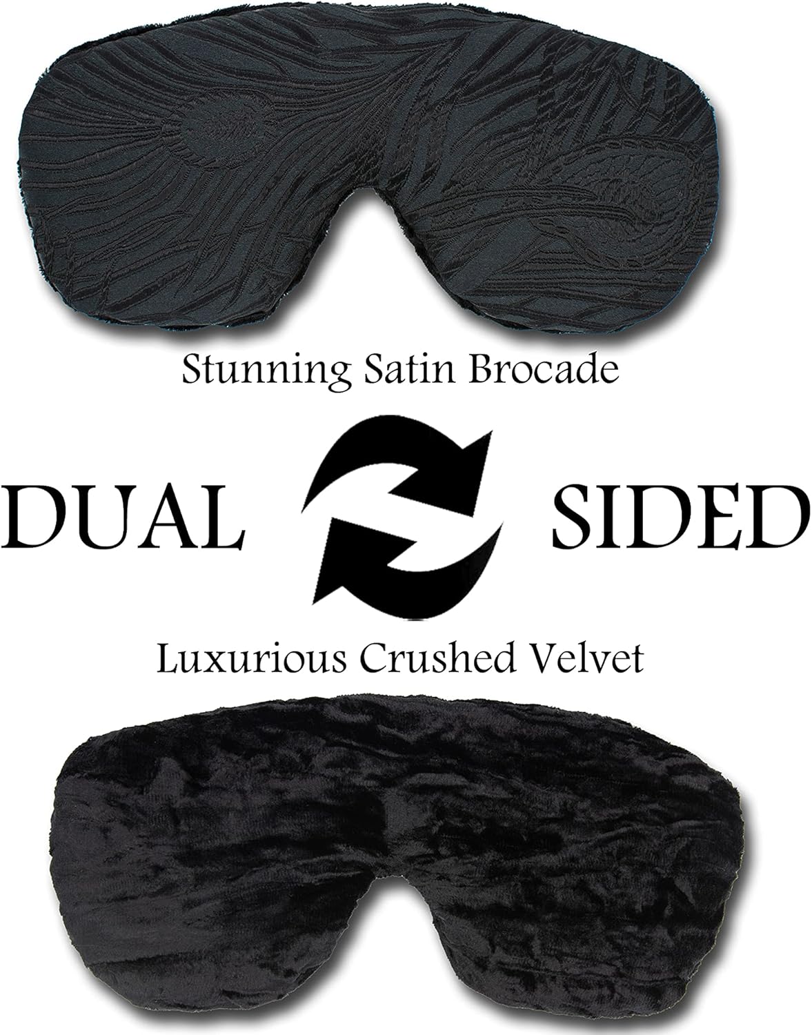Luxe Handmade Blackout Sleep Eye Mask - Adjustable Strap - Unscented - Black Magic - TEM-BM