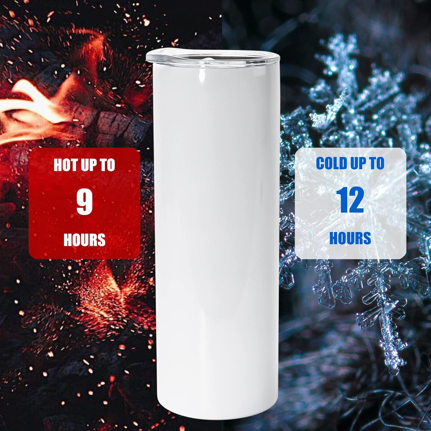 sweet grain Sublimation Tumblers Glow In the Dark(2 Pack) - Double Wall Stainless Steel Luminous Sublimation Tumblers 20 oz Skinny with Lid, Straw & Straw Brush - 2 Colors - Image 5